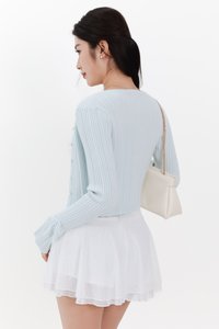 Briella Button Up Knit Cardigan in Ice Blue