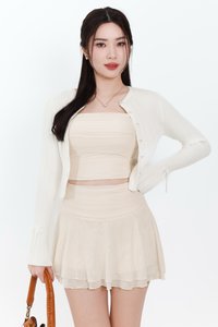 RESTOCKS | Briella Button Up Knit Cardigan in White