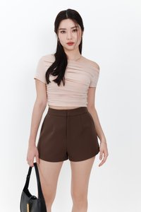 RESTOCKS | Casa Co-ord Highwaist Shorts in Cool Brown