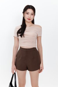 RESTOCKS | Casa Co-ord Highwaist Shorts in Cool Brown