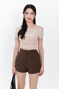 RESTOCKS | Casa Co-ord Highwaist Shorts in Cool Brown