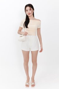 RESTOCKS | Casa Co-ord Highwaist Shorts in White RESTOCKS | Casa Co-ord Highwaist Shorts in White