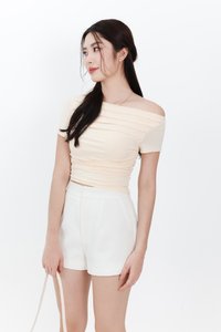 RESTOCKS | Casa Co-ord Highwaist Shorts in White RESTOCKS | Casa Co-ord Highwaist Shorts in White