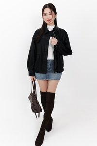 RESTOCKS | Peira PU Leather Jacket in Black