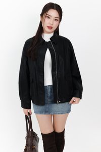 RESTOCKS | Peira PU Leather Jacket in Black