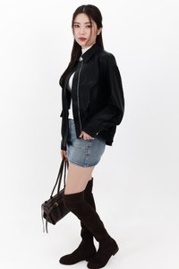 RESTOCKS | Peira PU Leather Jacket in Black