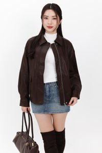 RESTOCKS 2 | Peira PU Leather Jacket in Brown