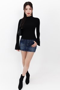 RESTOCKS | Hudson High Neck Sleeve Top V4 in Black