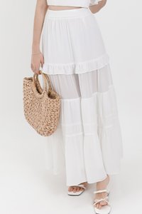 Coastal Co-ord Maxi Tiered Skirt in White