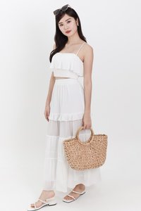 Coastal Co-ord Maxi Tiered Skirt in White