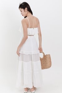 Coastal Co-ord Maxi Tiered Skirt in White
