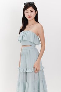 Coastal Co-ord Tube Top in Tiffany Blue