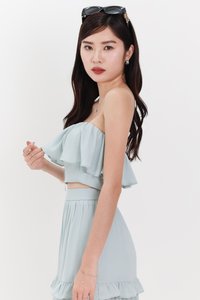 Coastal Co-ord Tube Top in Tiffany Blue