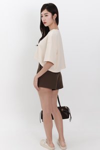 Brandy Boxy Cropped Tee in Pale Yellow