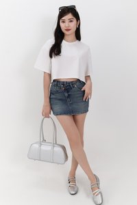 Brandy Boxy Cropped Tee in White