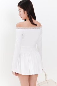 Lindsay Lace Offshoulder Co-ord Set in White