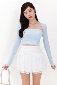 Candy Co-ord Mesh Bolero Tube Set in Light Blue