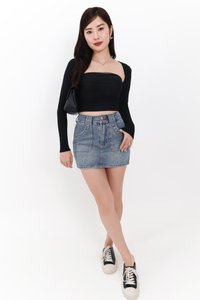 Candy Co-ord Mesh Bolero Tube Set in Black