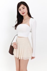 Candy Co-ord Mesh Bolero Tube Set in White