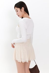 DEFECT | Candy Co-ord Mesh Bolero Tube Set in White in XXS