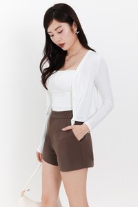 RESTOCKS 2 | Chaerin Cardigan Top Set in White RESTOCKS 2 | Chaerin Cardigan Top Set in White