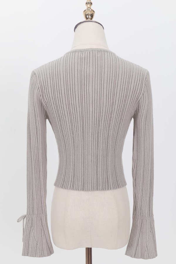 BACKORDER | Briella Button Up Knit Cardigan in Grey