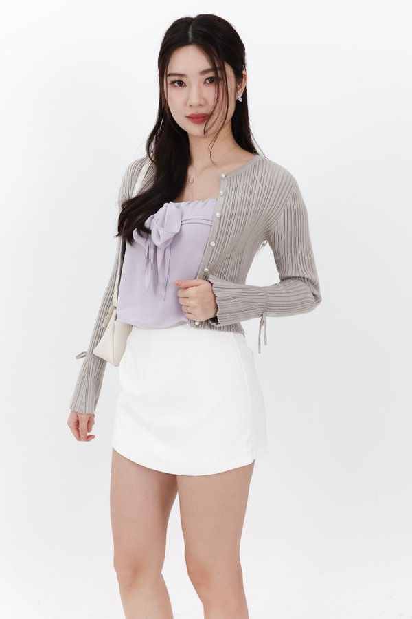 BACKORDER | Briella Button Up Knit Cardigan in Grey