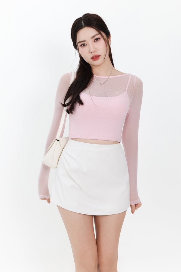 Rumi Ruched Skorts in White