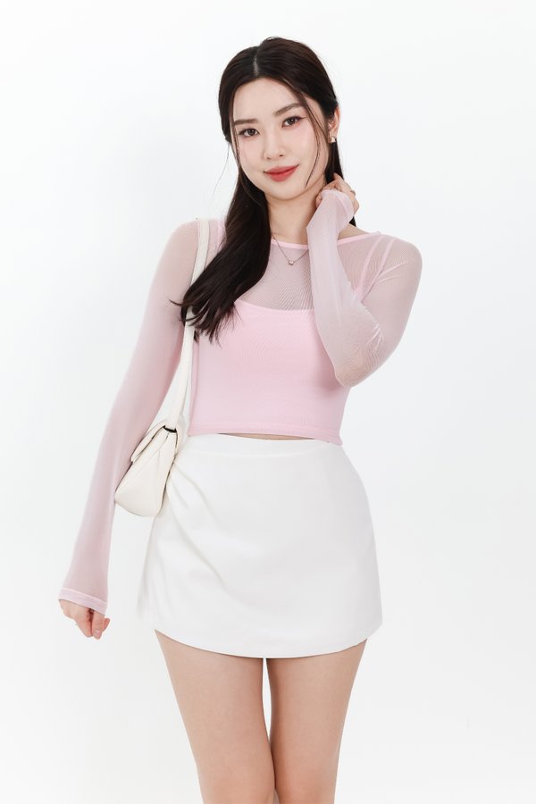 Rumi Ruched Skorts in White