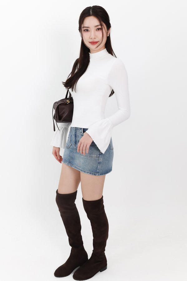 RESTOCKS | Hudson High Neck Sleeve Top V4 in White