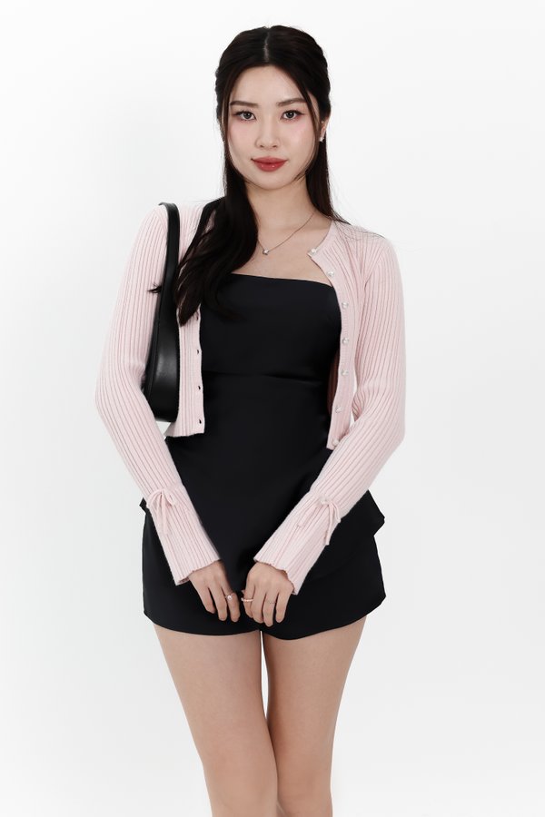 BACKORDER 2 | Briella Button Up Knit Cardigan in Light Pink