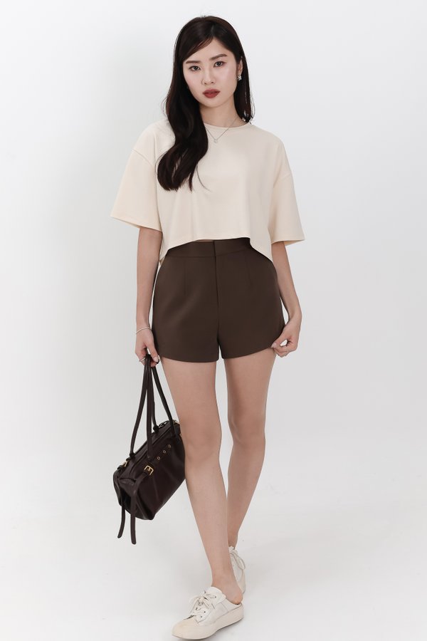 DEFECT | Brandy Boxy Cropped Tee in Pale Yellow in S