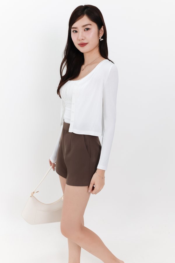 DEFECT | Chaerin Cardigan Top Set in White in M