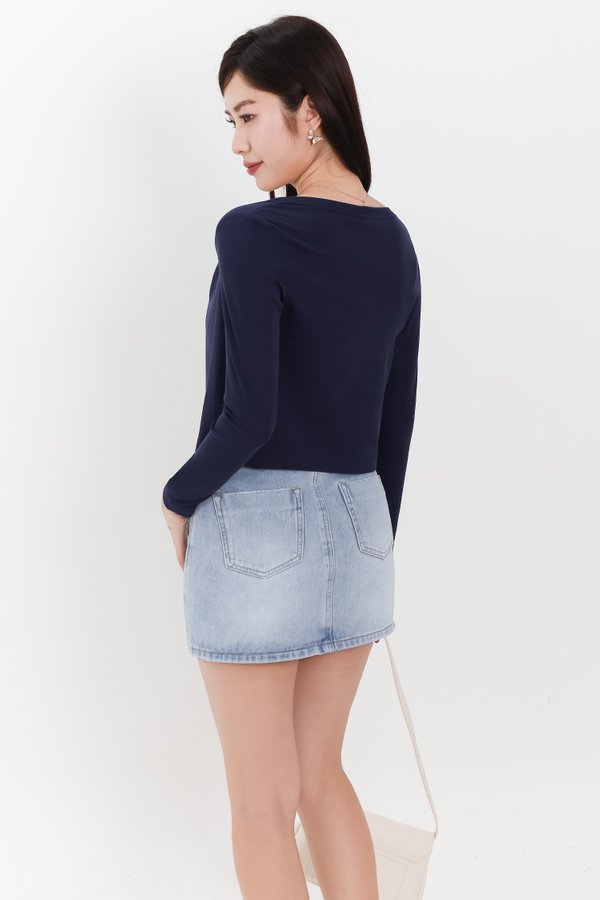 DEFECT | Chaerin Cardigan Top Set in Navy in S