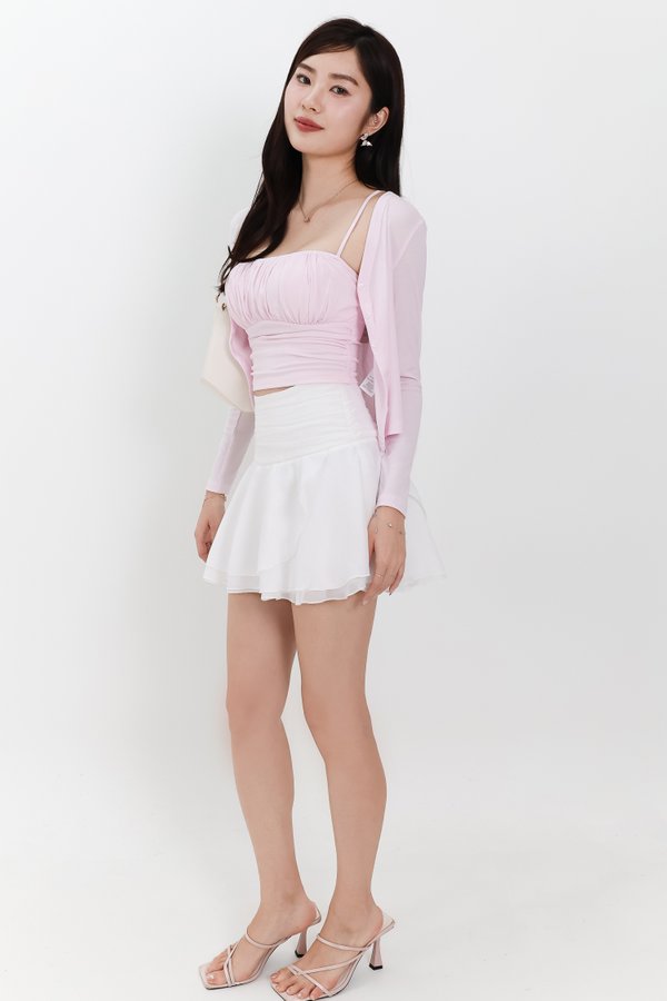 DEFECT | Chaerin Cardigan Top Set in Pale Lilac Pink in XS