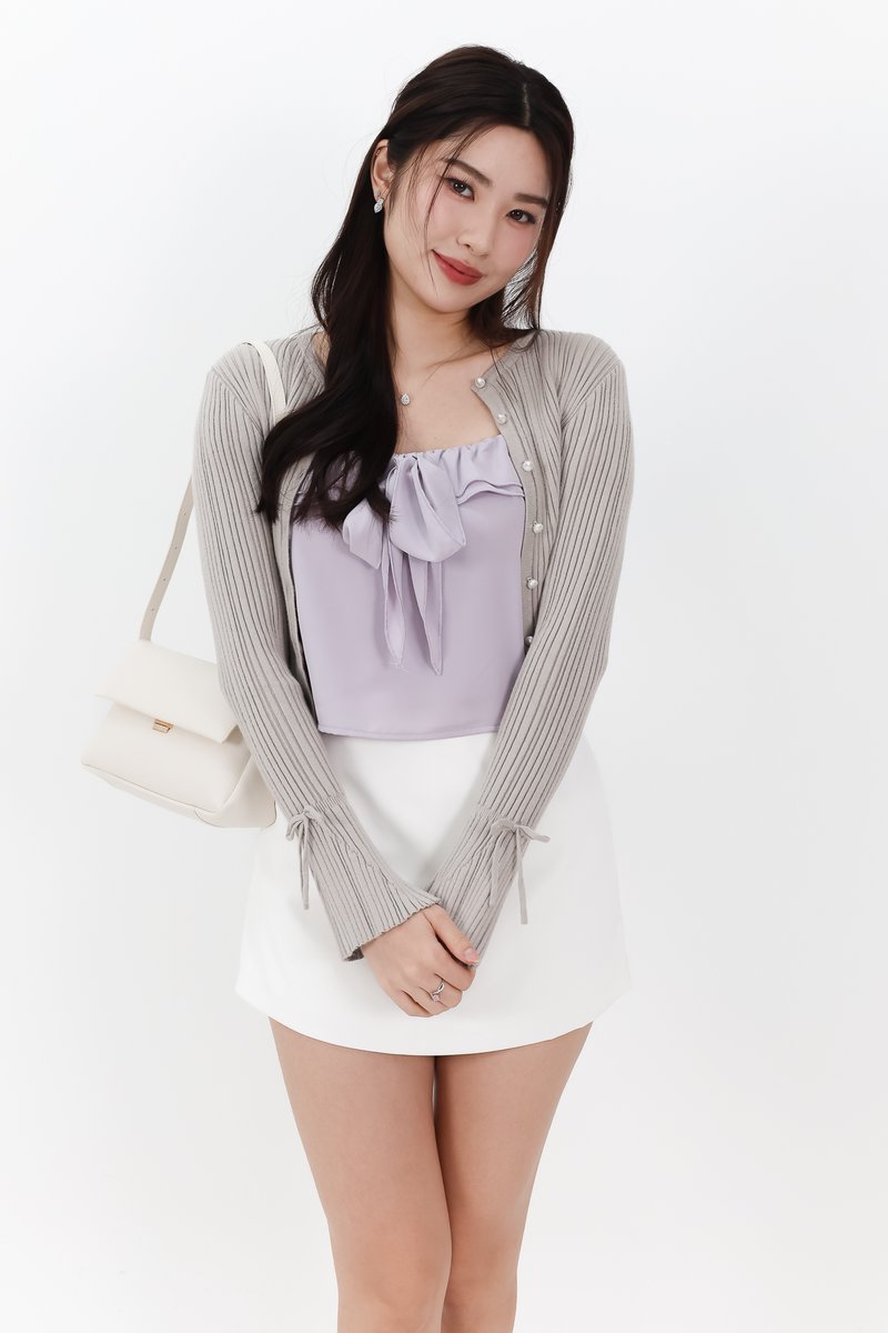 RESTOCKS | Briella Button Up Knit Cardigan in Grey RESTOCKS | Briella Button Up Knit Cardigan in Grey