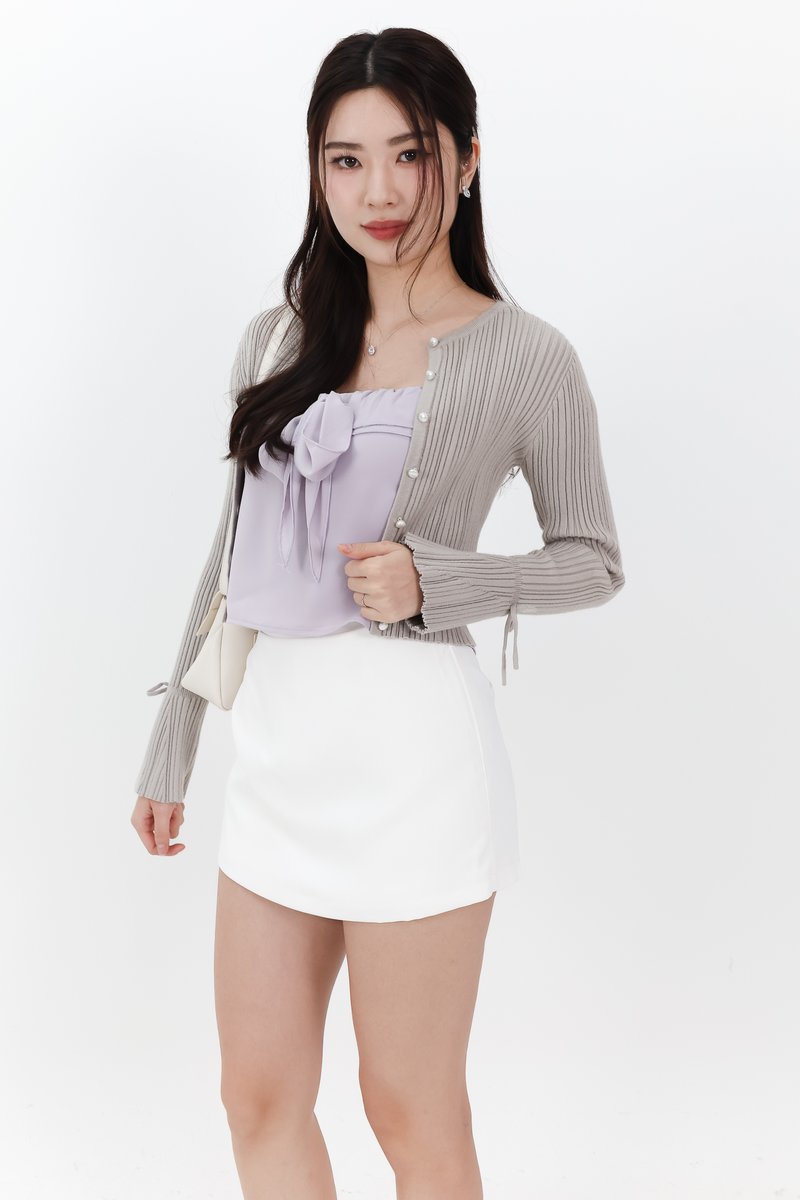 RESTOCKS | Briella Button Up Knit Cardigan in Grey RESTOCKS | Briella Button Up Knit Cardigan in Grey