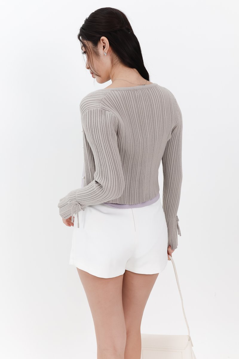 RESTOCKS | Briella Button Up Knit Cardigan in Grey RESTOCKS | Briella Button Up Knit Cardigan in Grey