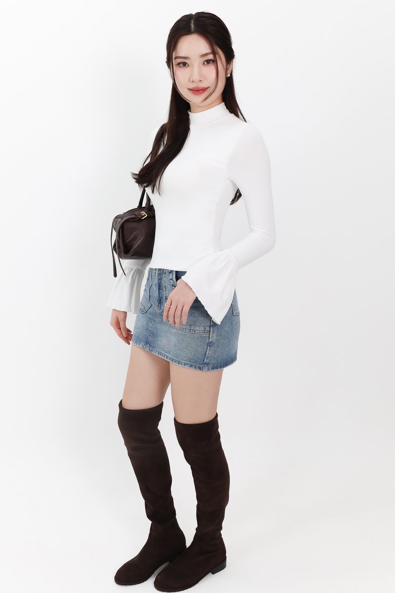 RESTOCKS | Hudson High Neck Sleeve Top V4 in White