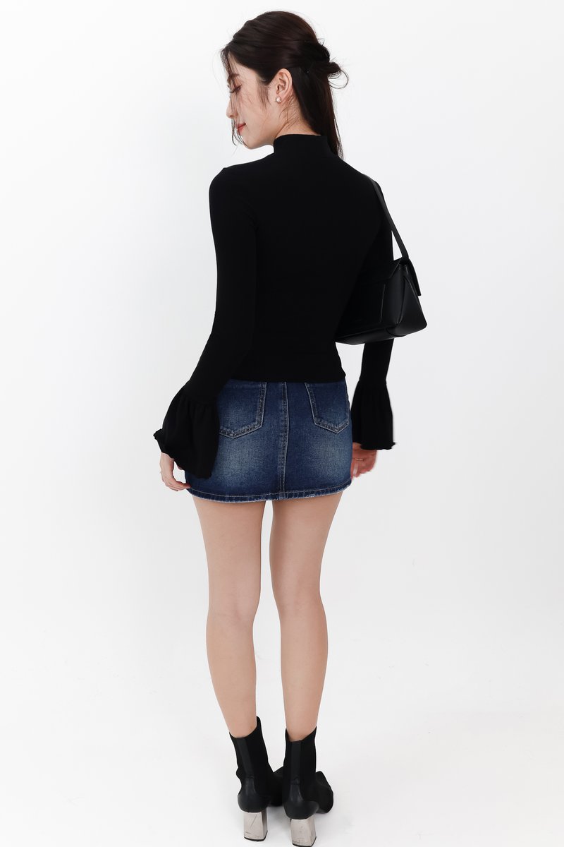 RESTOCKS | Hudson High Neck Sleeve Top V4 in Black