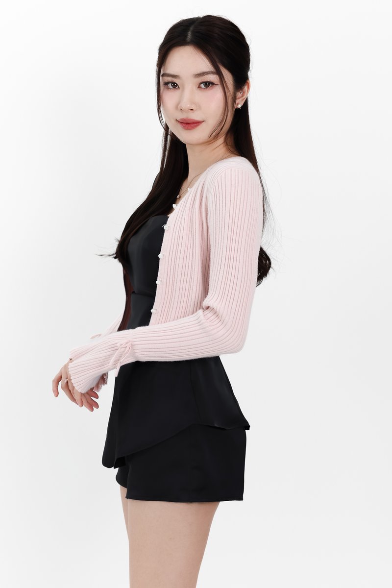 DEFECT | Briella Button Up Knit Cardigan in Light Pink in XL DEFECT | Briella Button Up Knit Cardigan in Light Pink in XL