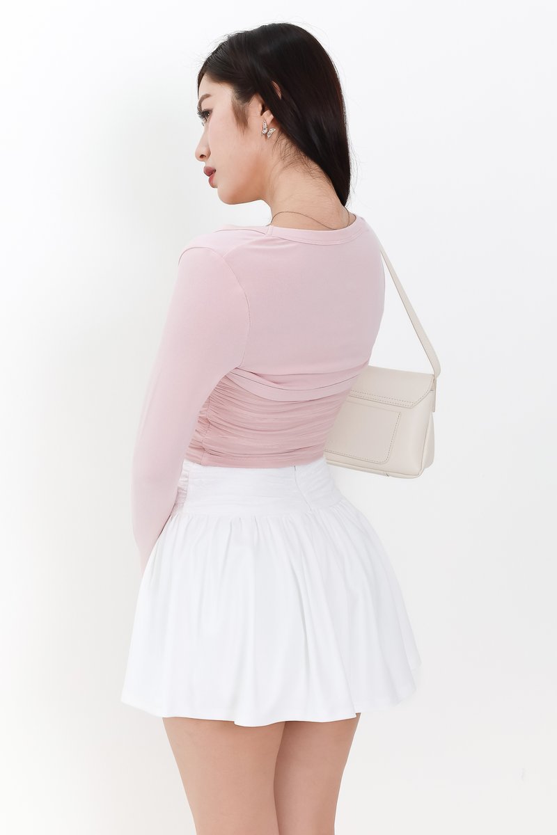 Candy Co-ord Mesh Bolero Tube Set in Light Pink