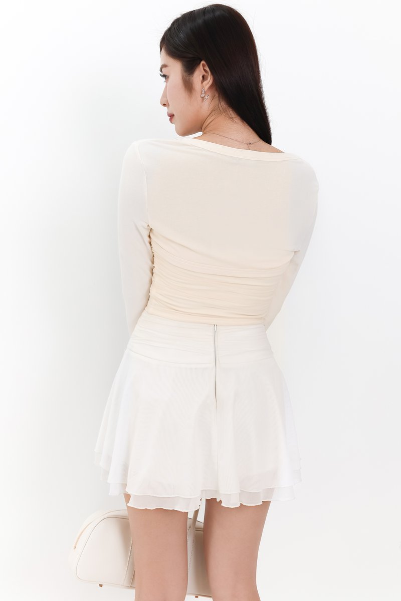 Candy Co-ord Mesh Bolero Tube Set in Pale Yellow