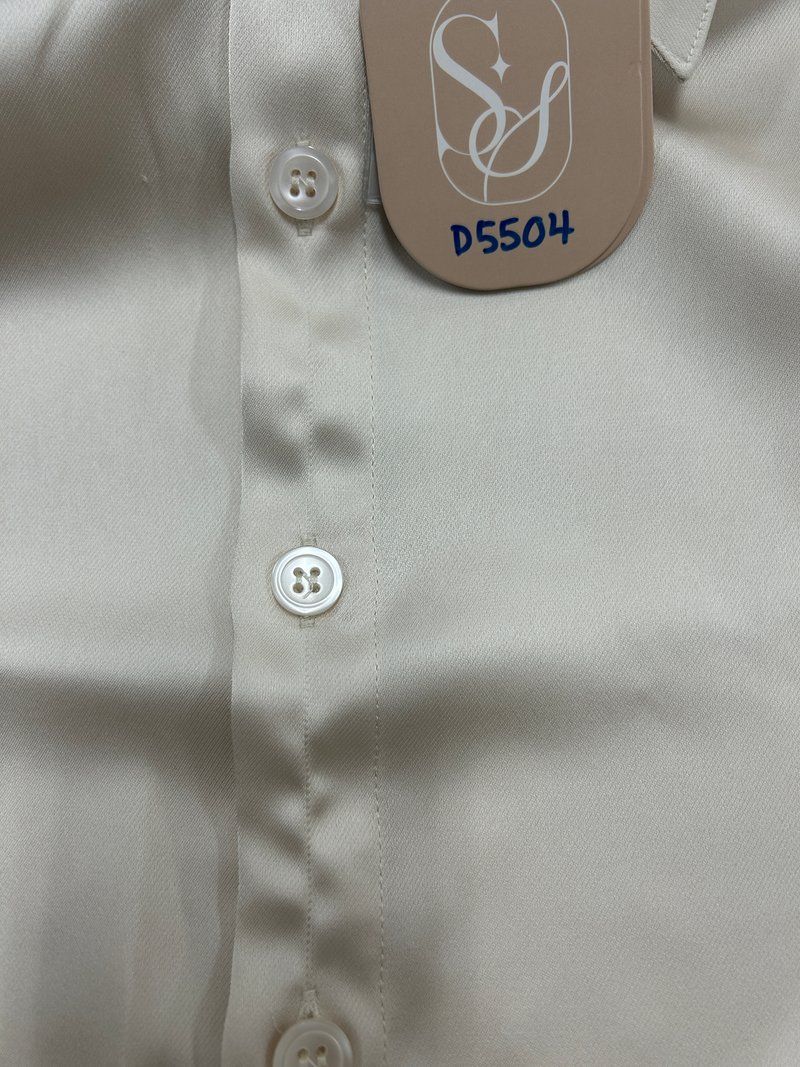 DEFECT | Men Collared Satin Shirt in Champagne in S