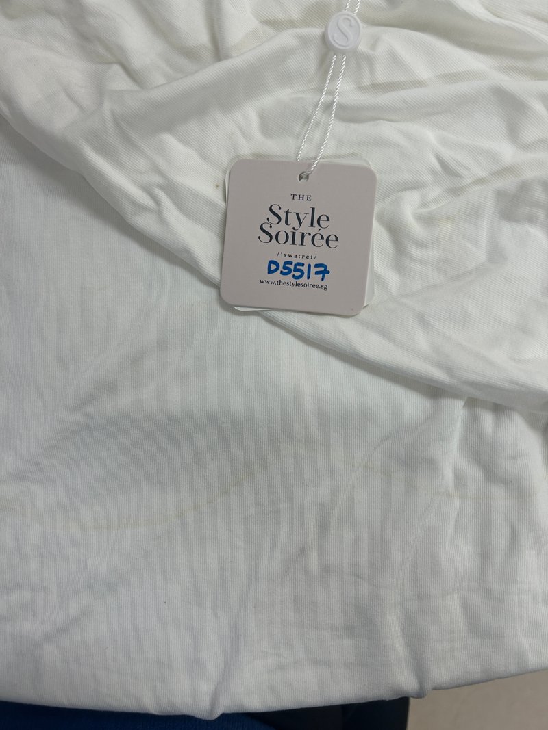 DEFECT | Rowena Ruched Sleeved Top in White in L