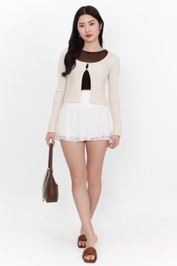 Kensley Knit Cardigan in Cream Nude