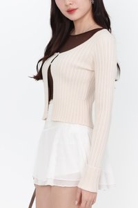 Kensley Knit Cardigan in Cream Nude
