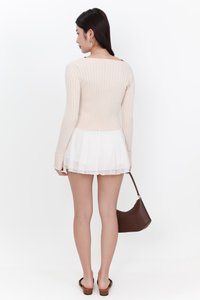 Kensley Knit Cardigan in Cream Nude