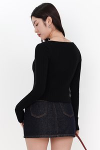 Kensley Knit Cardigan in Black