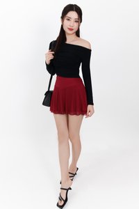 Orilea One Shoulder Ruched Sleeved Top in Black Orilea One Shoulder Ruched Sleeved Top in Black